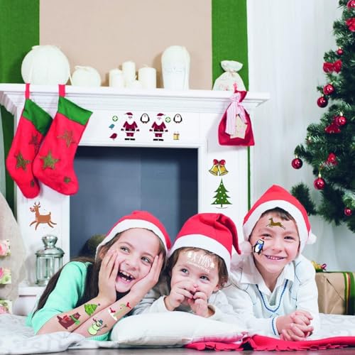 Partywind Luminous Christmas Temporary Tattoos for Party Decorations, Glow Christmas Stocking Stuffers for Kids Party Favors Supplies, Xmas Holiday Stickers for Kids Boys Girls - 4 Sheets - Image 4
