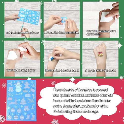 Partywind Luminous Christmas Temporary Tattoos for Party Decorations, Glow Christmas Stocking Stuffers for Kids Party Favors Supplies, Xmas Holiday Stickers for Kids Boys Girls - 4 Sheets - Image 3