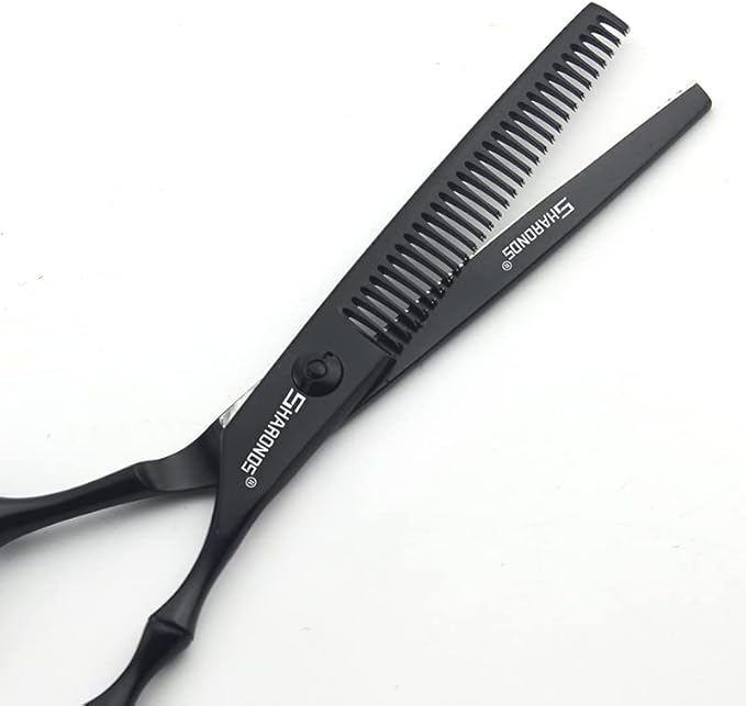 SHARONDS Hairdressing professional scissors 440C black 6 inch hairdresser hair trim hairstyle thinning hairdressing shop specialized