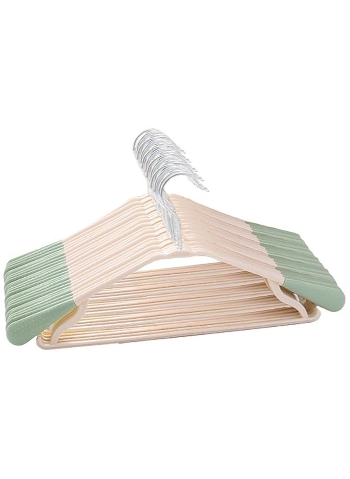 TYCOM Clothes Hangers 25 Pack Heavy Duty Durable Standard Clothes Hanger Plastic Suit Coat Shirt Hangers Space Saving Clothes Hanger with Rubber Coating 25 Pieces Green.  - Image 1