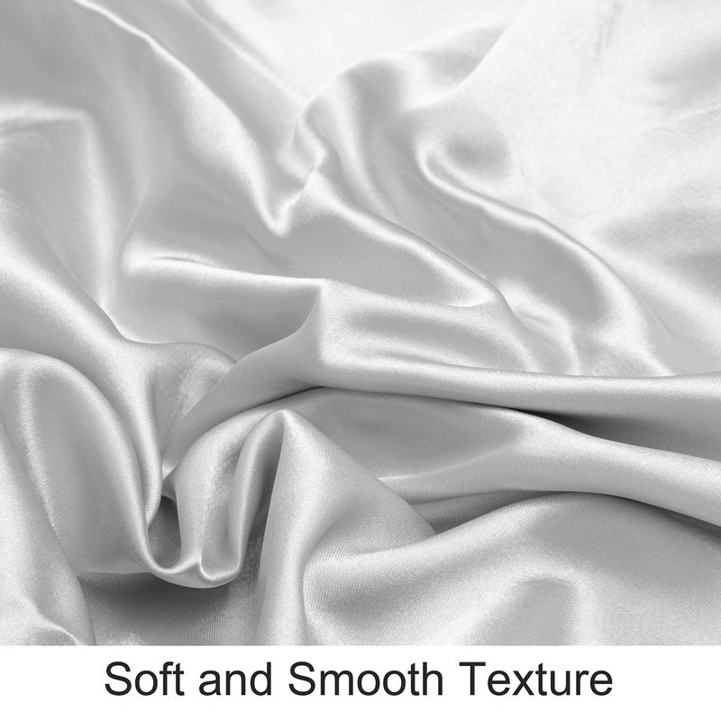NTBAY Silk Satin Toddler Pillowcases, Small Pillow Case Pillow Cover 14x20 Inches with Envelope Closure, Soft and Silky Cooling Travel Pillow Covers for Nursery, Boys and Girls, Silver Grey, 2 Pack - Image 2