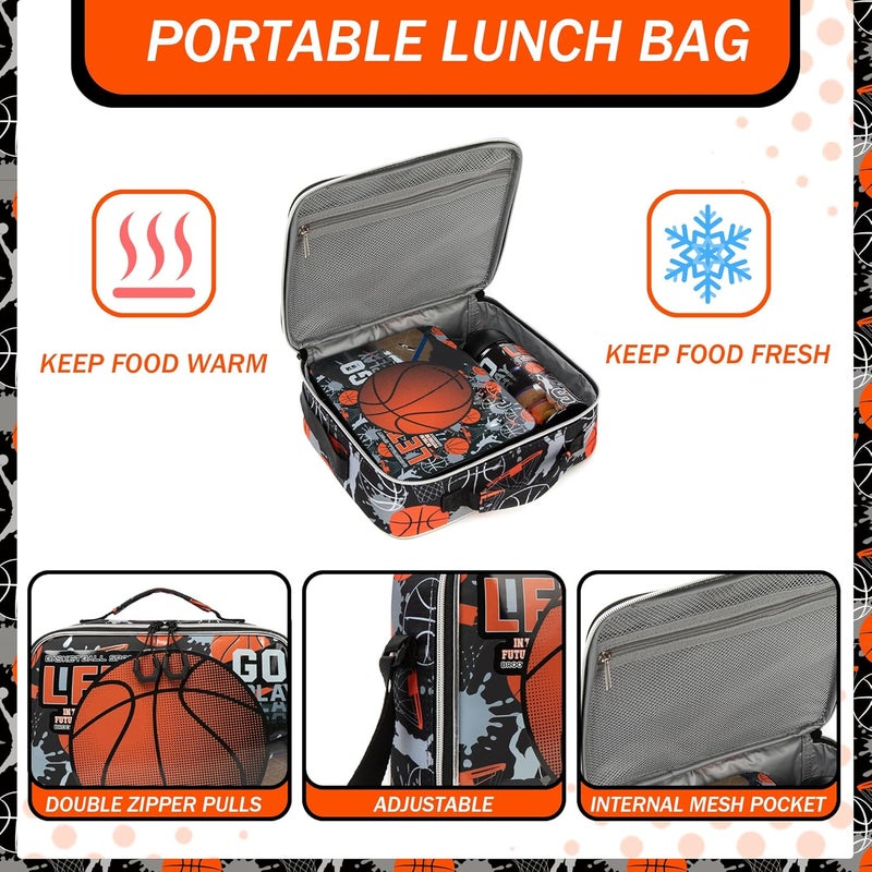 Oruiji Bento Box for Kids with Lunch Bag Boys Lunch Boxes for School with Ice Pack,Stainless Steel Water Bottle Set Utensils Set Food Container for School Boys Kids - Image 3
