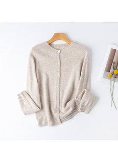 Elegant Color Gem 12-Color Seamless Wool Cardigan Knit Long-Sleeve Top space rice
