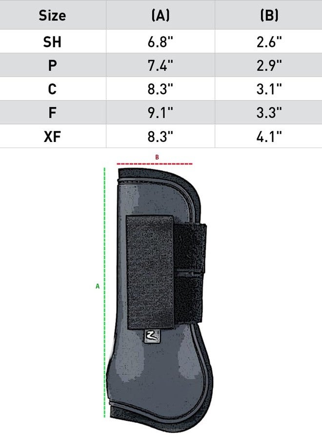 HORZE Adepto Open Front Tendon Boots | Durable Shell with Neoprene Lining - Black - Pony - Image 2