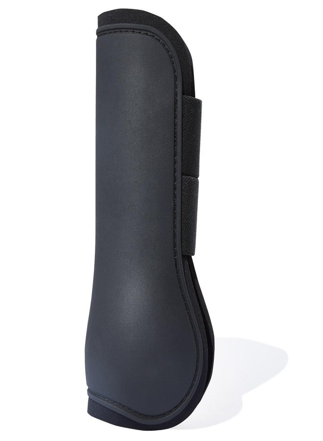 HORZE Adepto Open Front Tendon Boots | Durable Shell with Neoprene Lining - Black - Pony - Image 5