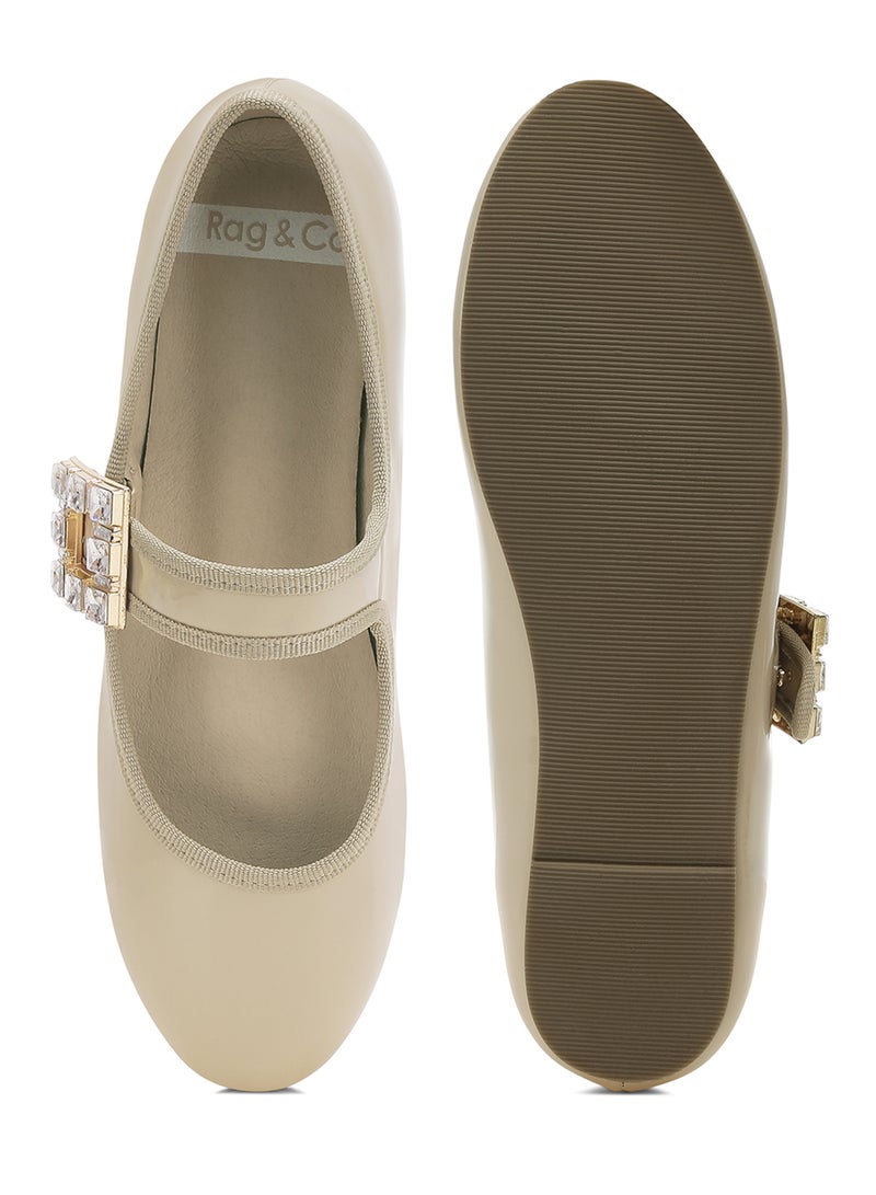 لندن راج بروش صندل ماري جين باللون البيج - Image 4