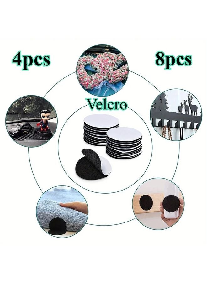 8pcs Black Automatic Adhesive Fixing Point Hook And Loop For Home Sofa Cushion - Image 2