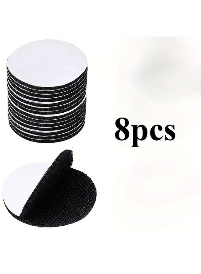 8pcs Black Automatic Adhesive Fixing Point Hook And Loop For Home Sofa Cushion - Image 1