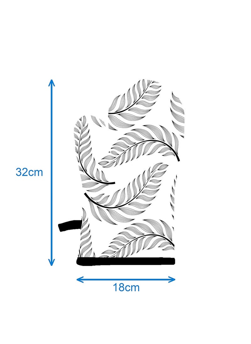 AIRWILL Airwill Cotton Designer Pattern Heat Resistant Kitchen Linens 1 Oven Mitt 1 Pot Holder BlackWhite  - Image 2