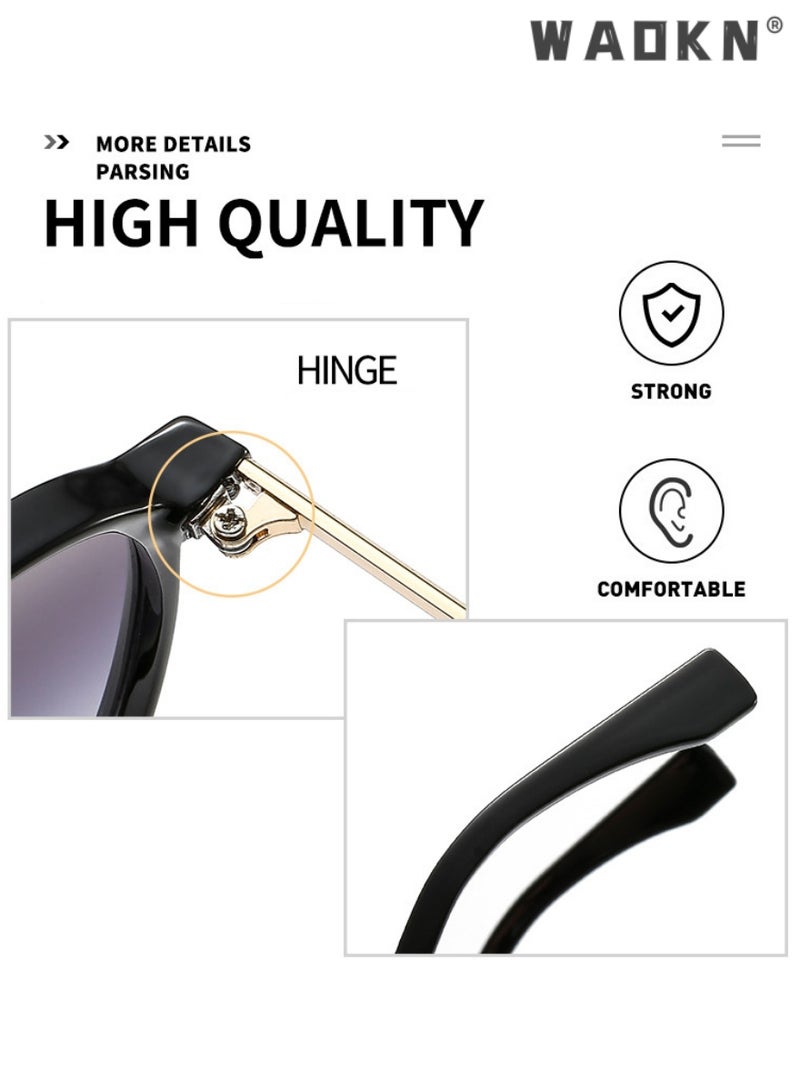 WAOKN Polarized Aviator Sunglasses for Men Women, UV400 Protection Sun Glasses with Metal and PC Frame, Fashion Anti-Glare Sun Shades for Driving, Fishing, Traveling (Bright Black)  - Image 3