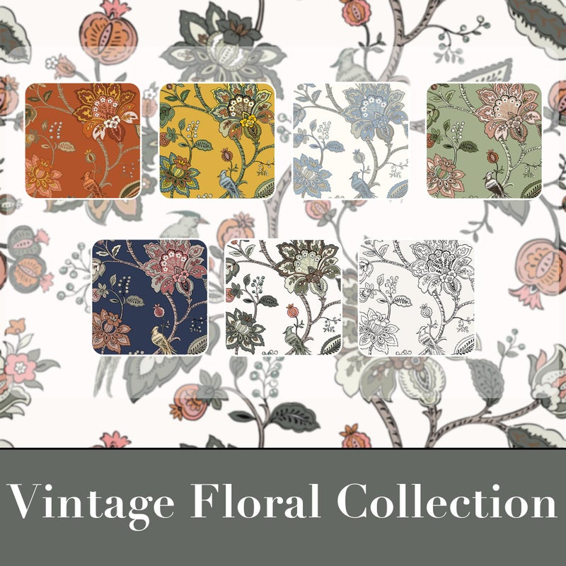 Lino Rosa French Country Farmhouse Curtains for Living Room Bedroom,Brown and Olive Green 70% Blackout Jacobean Floral Pattern Livingroom Curtains 84 Inches Long 2 Panels Set - Image 4