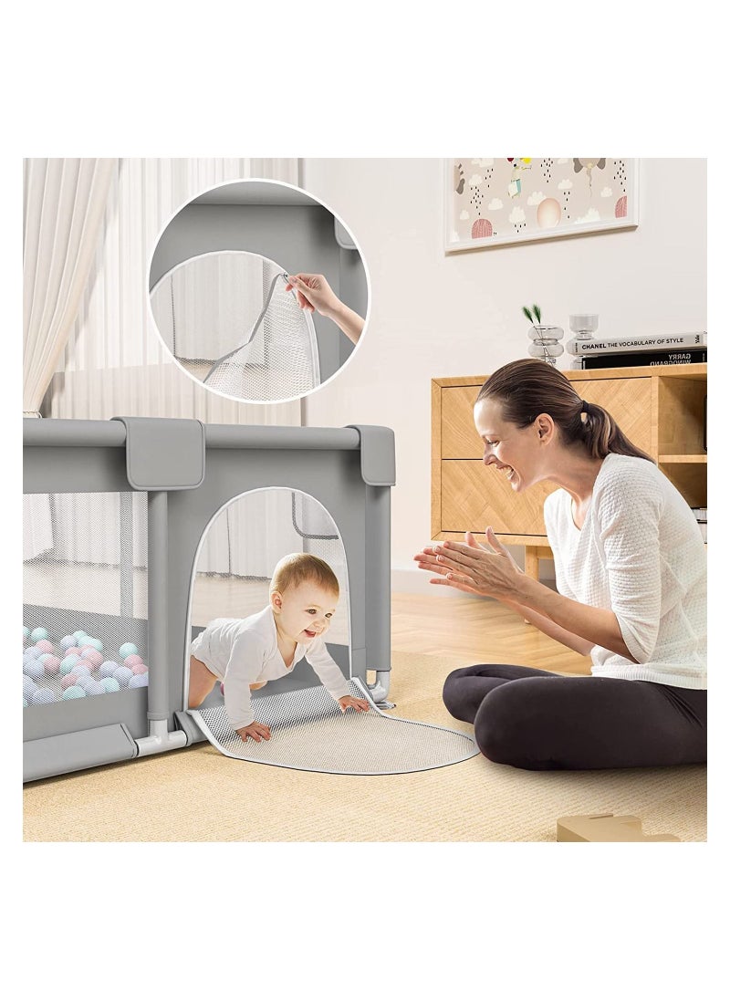 Cool Baby - Children's Play Game Fence Indoor Baby Toddler Safety Fence Baby Crawling Playground Baby Playpen With Balls and Handrails - Image 1