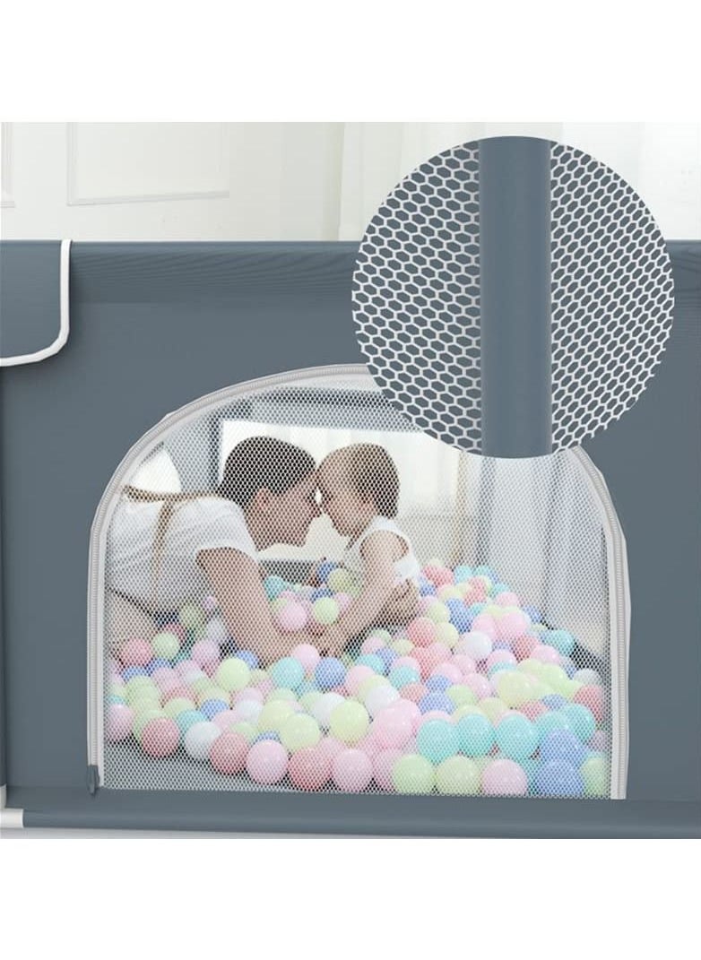 Cool Baby - Children's Play Game Fence Indoor Baby Toddler Safety Fence Baby Crawling Playground Baby Playpen With Balls and Handrails - Image 1