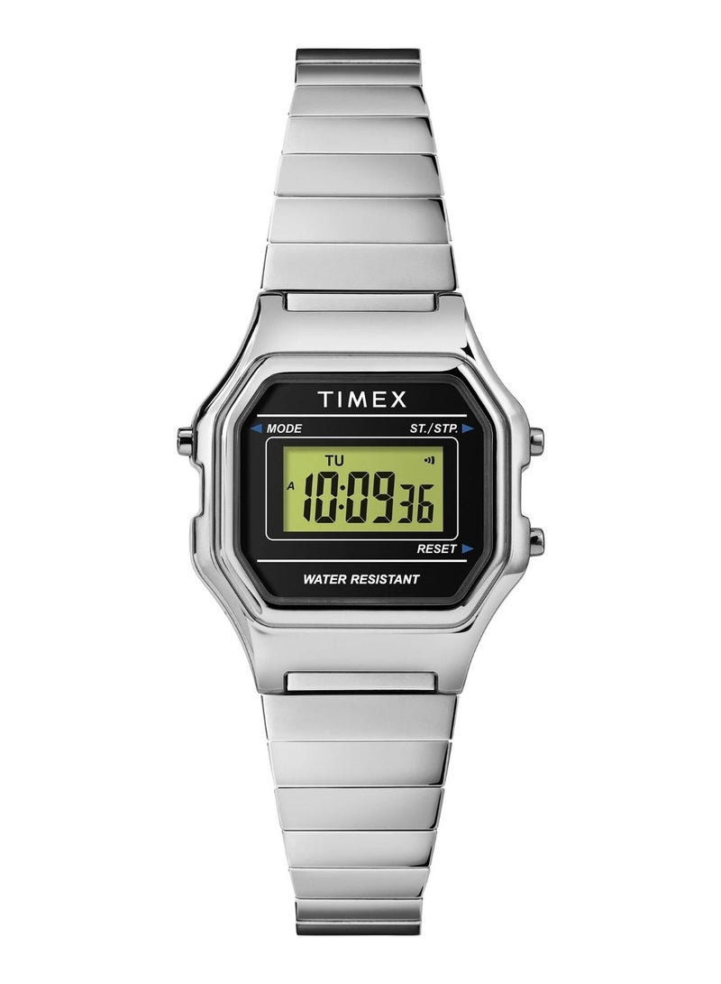 Timex Resin Digital Women's Watch With Silver Stainless Steel TW2T48200 - Image 1