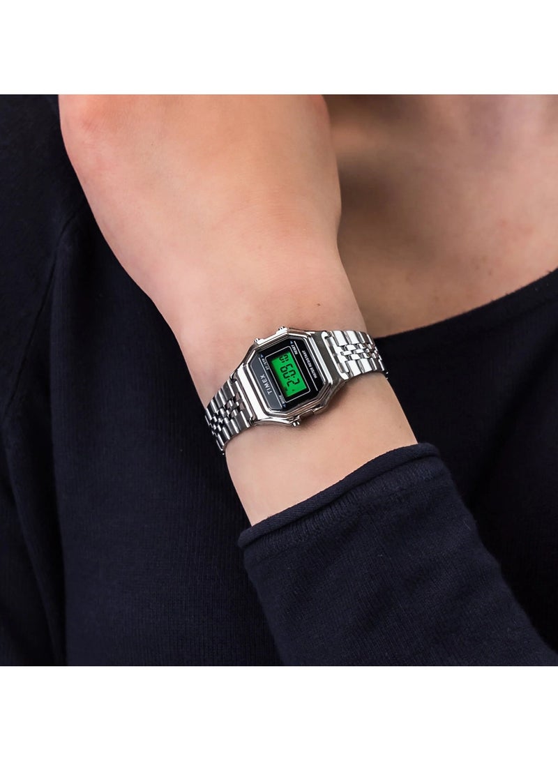 Timex Resin Digital Women's Watch With Silver Stainless Steel TW2T48200 - Image 4