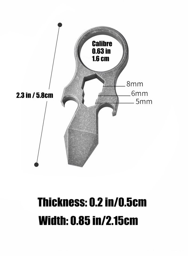 Zikra Multipurpose Titanium Keychain Tool, Pocket Pry Bar, Pry Tools, Wrench Bottle Opener, Suitable for Everyday Carry EDC Crowbar - Image 5