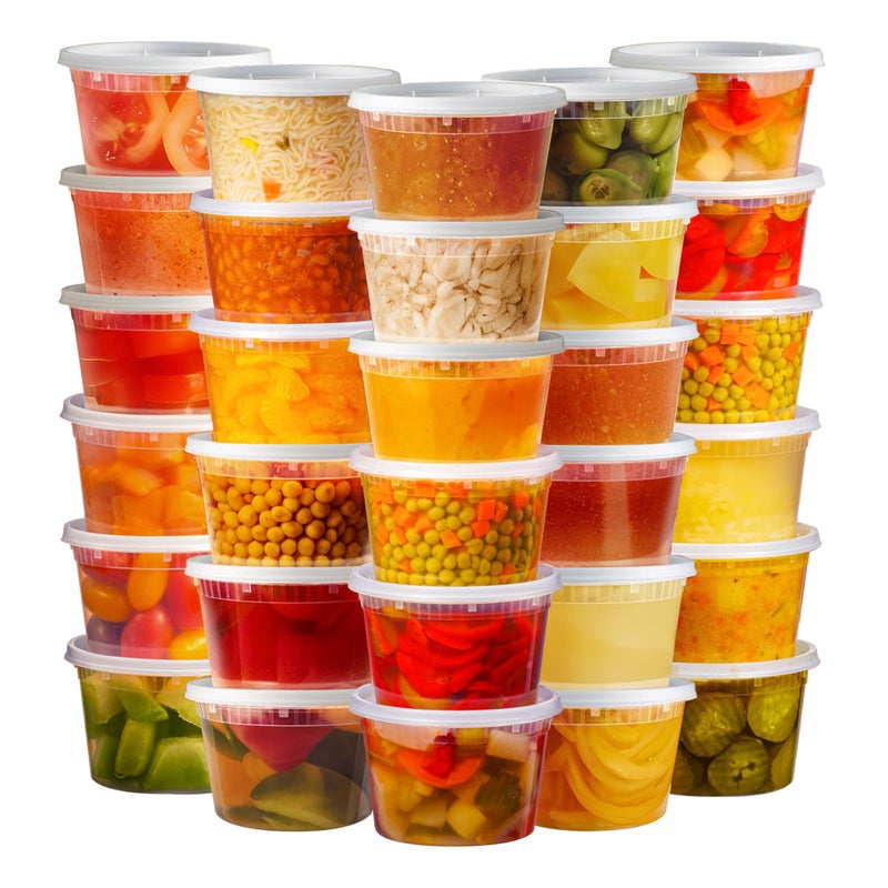 TashiBox 16 oz36 Sets Plastic Deli Food Storage Freezer Containers With Airtight LidsPlastic Microwavable Soup Containers