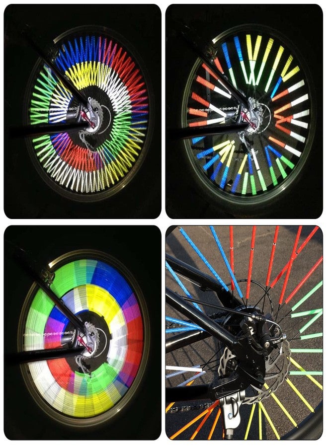 Shudyear 72 Pcs Bicycle Spoke Reflectors, Bike Reflectors for Night Riding 360°Visibility, Suitable for bikes, motorcycles, safety warnings and DIY decorations (White, blue, red, green, yellow, orange) - Image 2