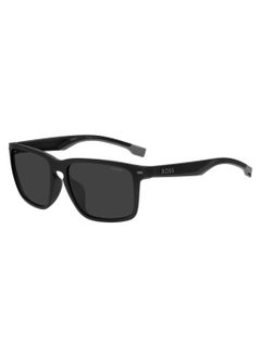 HUGO BOSS نظارة شمسية مستطيلة الشكل مستقطبة للرجال من Boss 1542/F/S رمادية 45 - مقاس العدسة: 45.2 مم - Mtbk رمادي  - Image 1