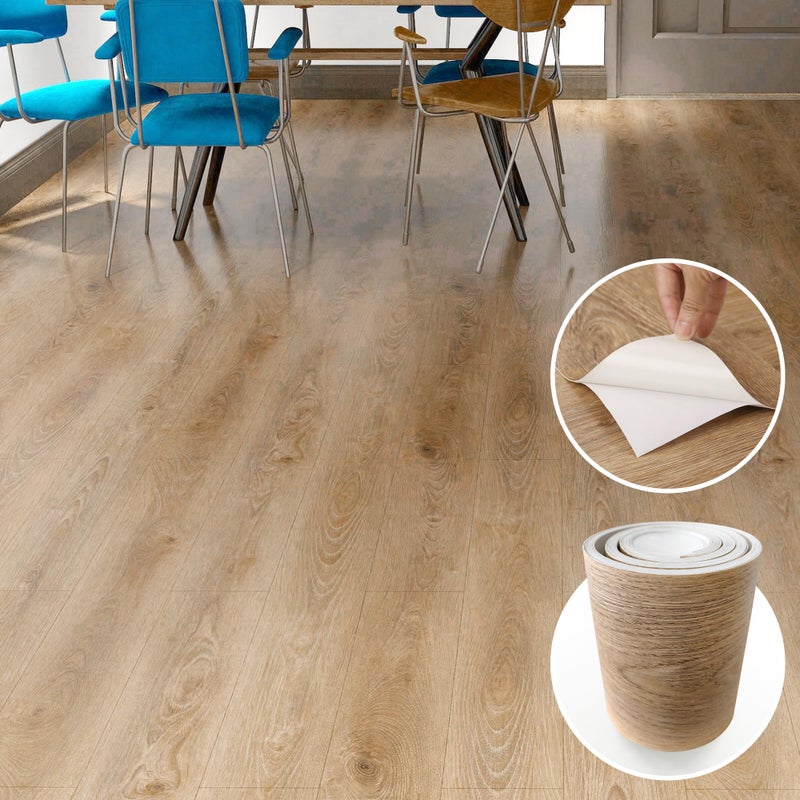 Lareko 54 Sq.Ft,Wood Peel and Stick Floor Tiles,36 Pack Brown Vinyl Flooring (No Adhesive Residue) 36"Ã—6" Waterproof and Non-Slip Laminate Flooring for Renters Bathroom, Living Room (Honeyï¼‰ - Image 1