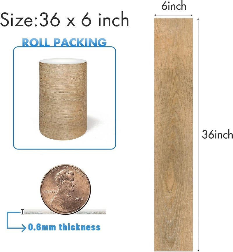Lareko 54 Sq.Ft,Wood Peel and Stick Floor Tiles,36 Pack Brown Vinyl Flooring (No Adhesive Residue) 36"Ã—6" Waterproof and Non-Slip Laminate Flooring for Renters Bathroom, Living Room (Honeyï¼‰ - Image 2