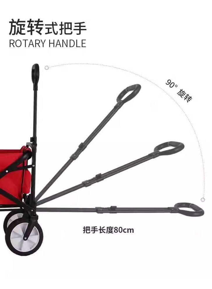 RED Festival Wagon Garden Cart Trolley Folding Multi-Purpose Big Wheels Holds - Image 2