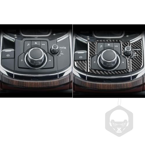 PJFUS Real Premium Carbon Fiber Sticker Car Center Console Multimedia Control Panel Trim Compatible with Mazda CX-9 CX9 2016 2017 2018 2019 2020 2021 2022 2023 Auto Interior Accessories Black - Image 4