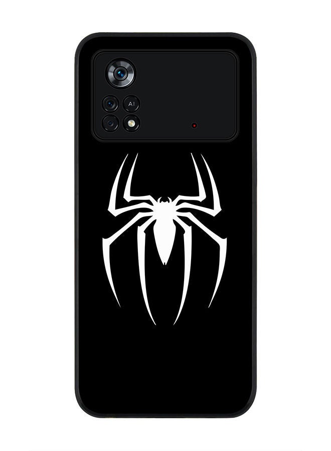 Stylizedd Rugged Black edge case for Poco M4 Pro 4G Slim fit Soft Case Flexible Rubber Edges Anti Drop TPU Gel Thin Cover - Spidermark (Black) - Image 1