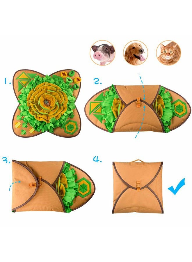 AWOOF Snuffle Mat Pet Dog Feeding Mat, 28''x28'' Interactive Dog Puzzle Toys Encourages Natural Foraging Skills - Image 5