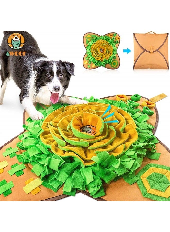 AWOOF Snuffle Mat Pet Dog Feeding Mat, 28''x28'' Interactive Dog Puzzle Toys Encourages Natural Foraging Skills - Image 1