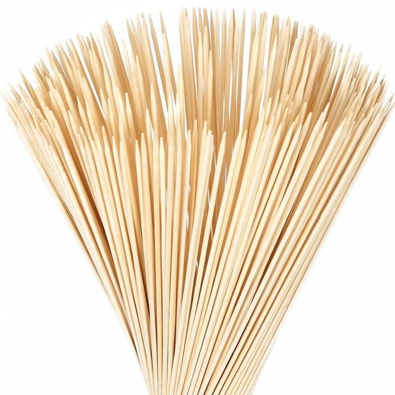 ROYALS 200pc Bamboo Skewers for Barbeque Grilling Frying Sticks BBQ Skeweres Sticks Barbecue Sticks Tornado Potato Twister Spiral Sticks, 4inch - Image 1
