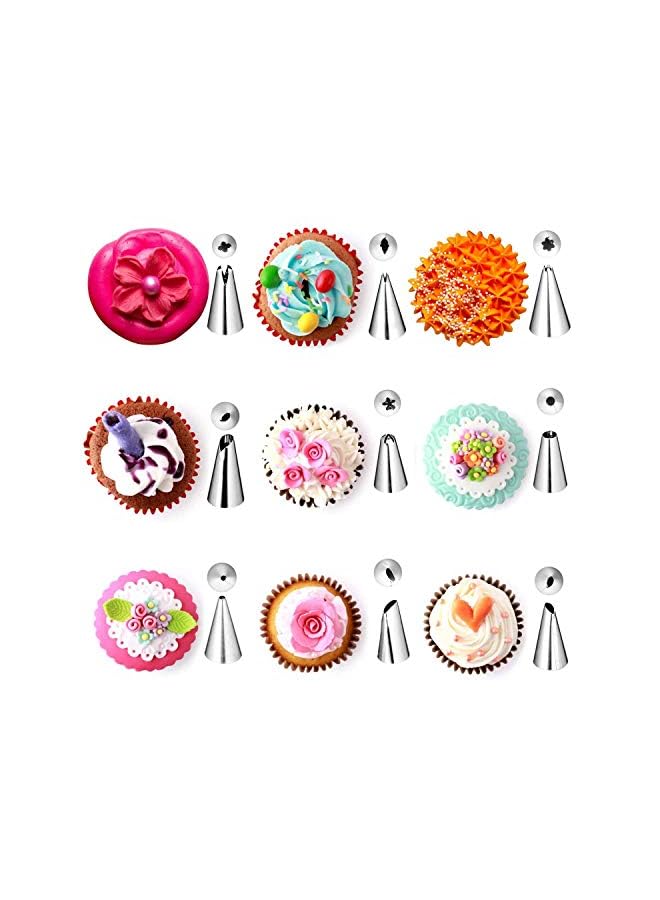 PROMASS طقم أدوات تزيين الكعك، كيس المعجنات السيليكون القابل لإعادة الاستخدام مع 62 قمع لتزيين الكعك، أسود، ARTC-Wh062، تزيين الكعك - Image 3