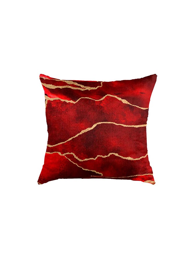 RIZARIES - SuperSoft Maroon Gold Pattern Abstract Throw Pillow - Image 1