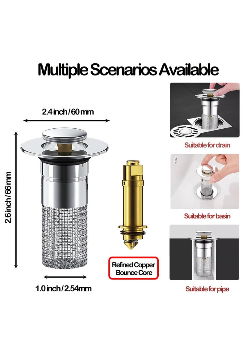 Oasisgalore Pop Up Bathroom Sink Drain Strainer Hair Catcher forniversal Bathroom Kitchen Basin Sink Stopper Replacement  - Image 5