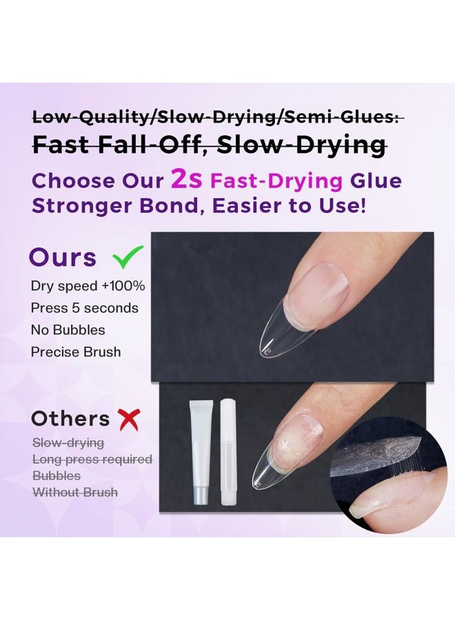Glamonade Super Strong Nail Glue: Glue for Press Ons & Acrylic Nails & Fake Nail Tips - 10ml Professional Easy Long-Lasting Mess-Free Application Adhesive - Image 3