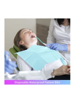 KASTWAVE Disposable Dental Bibs, 3 Ply Waterproof Tattoo Bib Sheet for Dental Clinic, Tattoo Staion and Salon, Blue (125 Pack - 13"x18")  - Image 5
