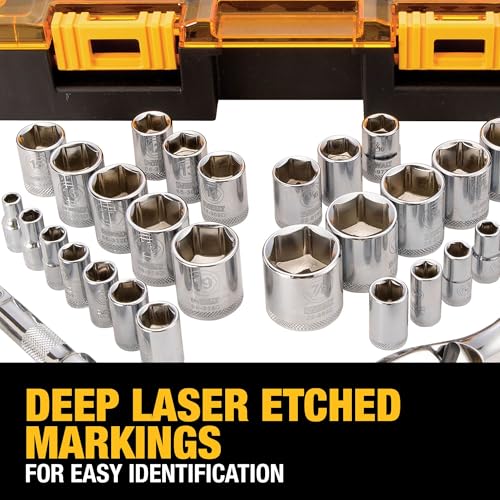 DEWALT Socket Set, 1/4-Inch & 3/8-Inch Drive, SAE/Metric, 34-Piece (DWMT73804) - Image 5