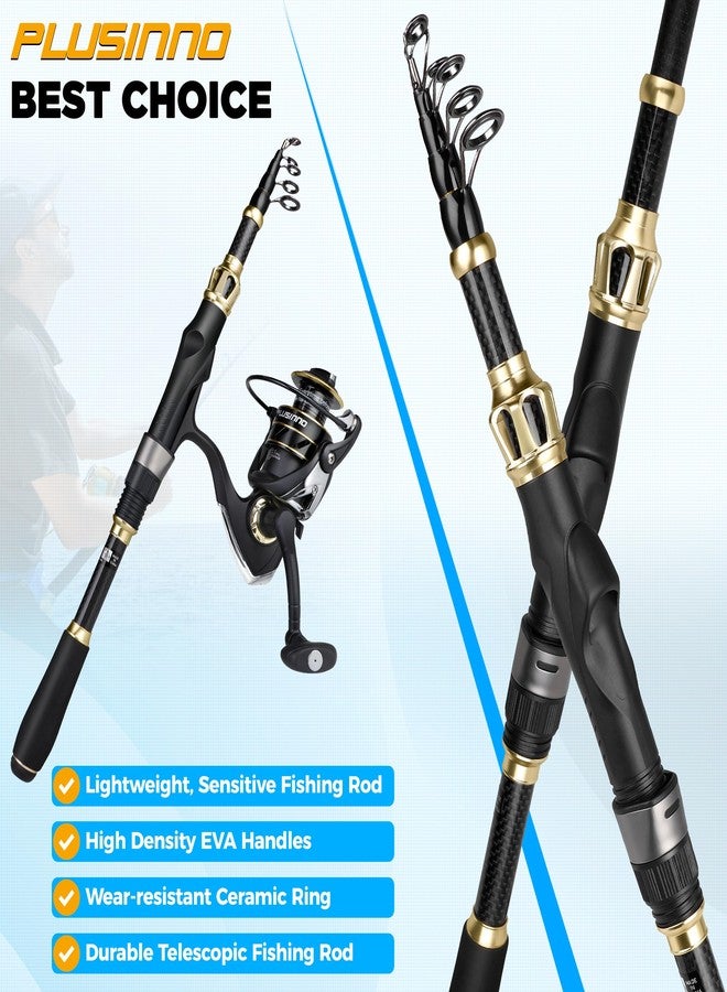 PLUSINNO حقيبة ظهر للصيد من PLUSINNO مع صنارة صيد وصناديق أدوات، حقيبة أدوات صيد مقاومة للماء مع حامل صنارة، هدايا للرجال مع طعوم، كماشة، ماسك شفاه السمك. - Image 2