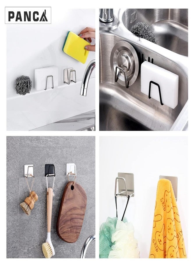 EBOFAB Stainless Steel Adhesive Sponge Holder for Kitchen Sink | Waterproof Caddy Organizer | Rustproof Sponge Rack for Scrubber & Brush | Kitchen Accessories (Pack of 2) - Image 3