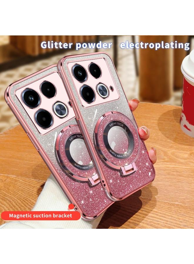 اس-توب جراب لهاتف Infinix Note 40، جراب دائري من مادة TPU بحامل لامع متدرج مطلي - Image 3