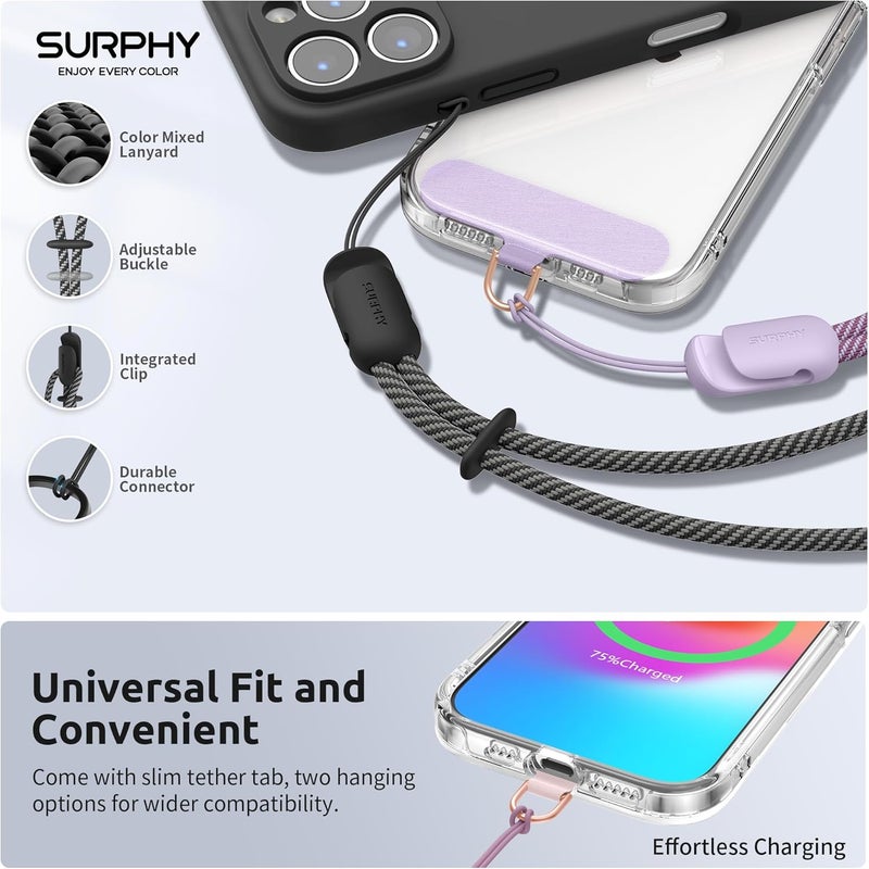 SURPHY 3 Pack Phone Strap with CellPhone Tether Tab, Phone Lanyard, CellPhone Wrist Strap with 2-Color Braided, Cell Phone Wrist Lanyard - Image 2