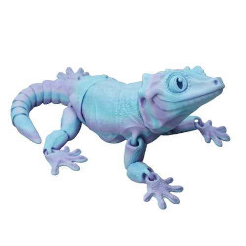 Xonery 3D Printed Articulated GeckoLizard Figurine Poseable Joints HomeOffice Decor Animal Collectible MultiColor Options with BiColor Gradients Gradient BluePurple - Image 1
