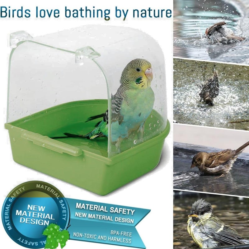 VAYINATO ® Plastic Birds Bath Tub for Birds Cage Small Birds Bathing Box (Random Color) by Petzlifeworld - Image 2