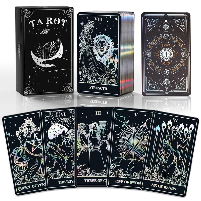 WJPC Silver Foil Edge Tarot Cards with Guide Book SetGift Box for Beginner Expert Original Design Tarot Cards Decks Silver Edge - Image 3