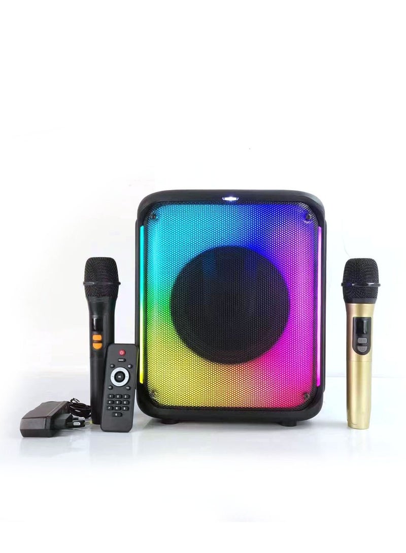 RX-8183C Portable Bluetooth Speaker – 8 Inch Small Subwoofer, Mini Wireless Speaker with Microphone, Waterproof, LED Lights, Adapter Included, Loud Sound for Home/Outdoor Use, Ideal for Kids and Adults - Image 1