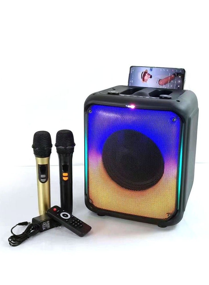 RX-8183C Portable Bluetooth Speaker – 8 Inch Small Subwoofer, Mini Wireless Speaker with Microphone, Waterproof, LED Lights, Adapter Included, Loud Sound for Home/Outdoor Use, Ideal for Kids and Adults - Image 5