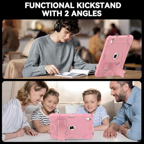 Cantis Case for iPad 11-inch (A16) 2025/ iPad 10th Generation 2022 (10.9 inch), Shockproof iPad Cover 10th Generation with Pencil Holder & Kickstand, Rose Gold - Image 4
