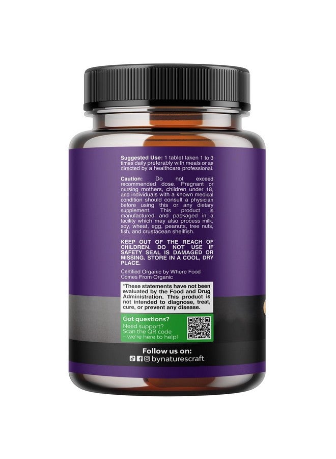 نايتشرز كرافت مكملات أشواغاندا العضوية عالية القوة من ناتشرز كرافت - دعم تهدئة المزاج، أشواغاندا مع الفلفل الأسود لتحسين الامتصاص - نباتي وغير معدل وراثيًا (30 قرصًا) - Image 2