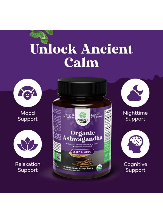 نايتشرز كرافت مكملات أشواغاندا العضوية عالية القوة من ناتشرز كرافت - دعم تهدئة المزاج، أشواغاندا مع الفلفل الأسود لتحسين الامتصاص - نباتي وغير معدل وراثيًا (30 قرصًا) - Image 4