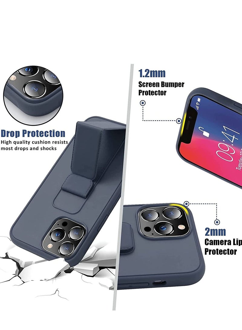 Case for iPhone 14 Pro Max, Back Stand Case with Magnet Holder Hand Grip Magnetic Car Mount Anti Scratch Shockproof Cover Case for iPhone 14 Pro Max (iPhone 14 Pro Max, Navy Blue) - Image 3